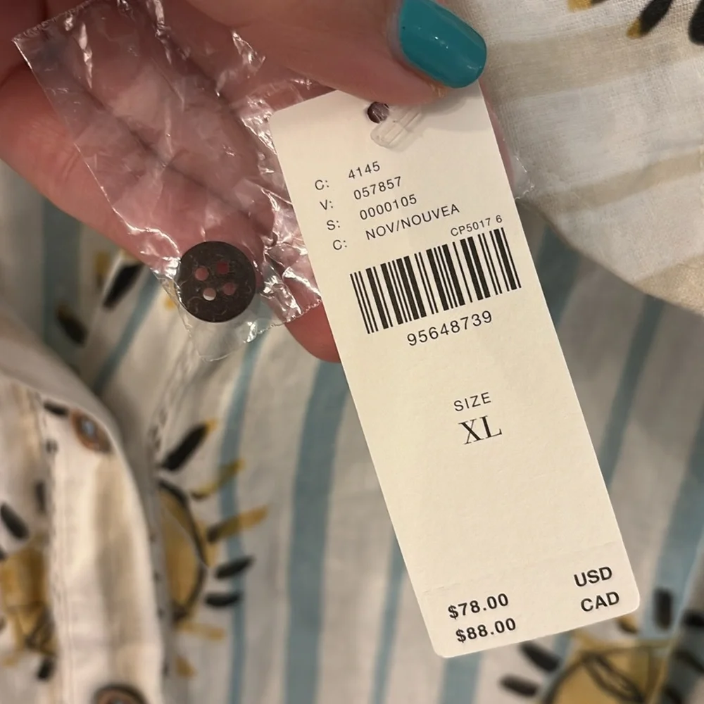 NWT Anthropologie LouLou Avenue Button-down Top, size XL - Picture 10 of 14